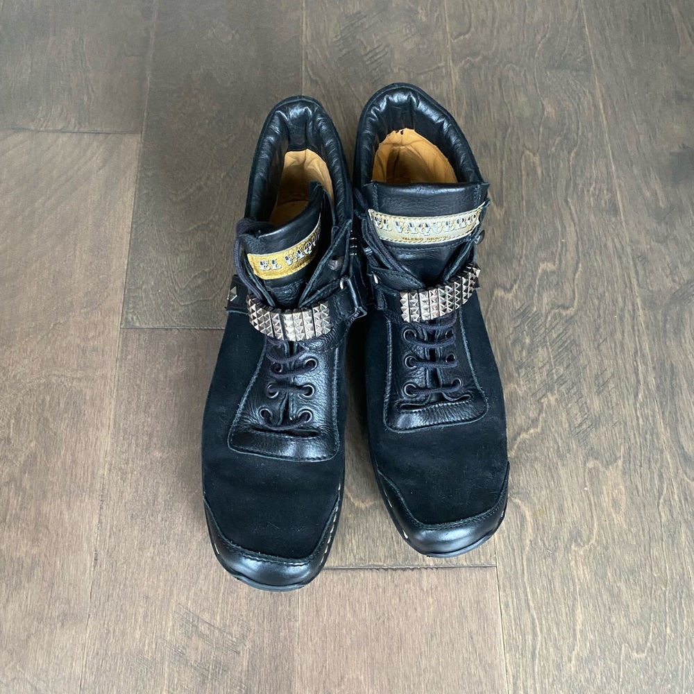 EL Vaquero black leather and suede